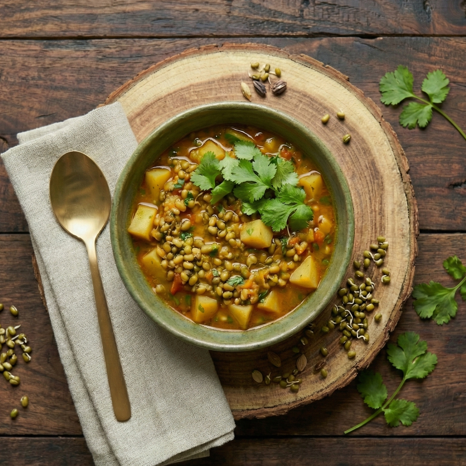 Sprouted Green Lentils